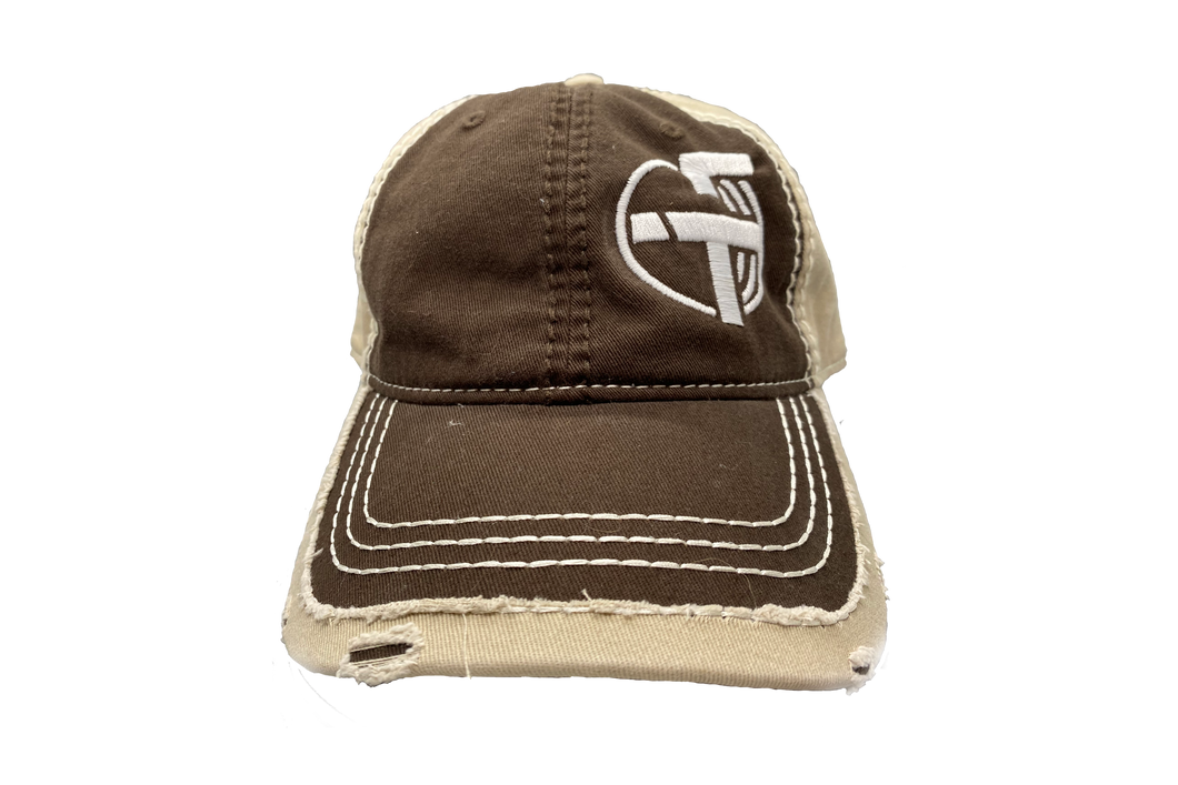 Distressed Brown/Tan Hat