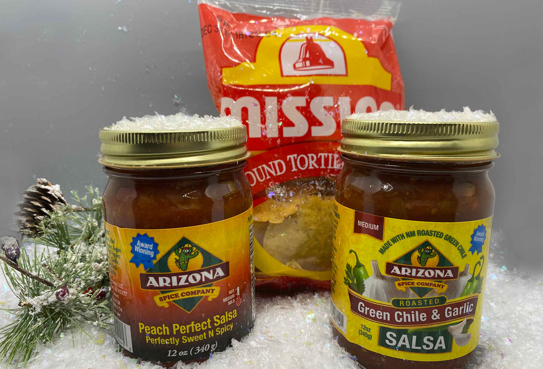 Holiday Gift Box of Two Salsa and Chips